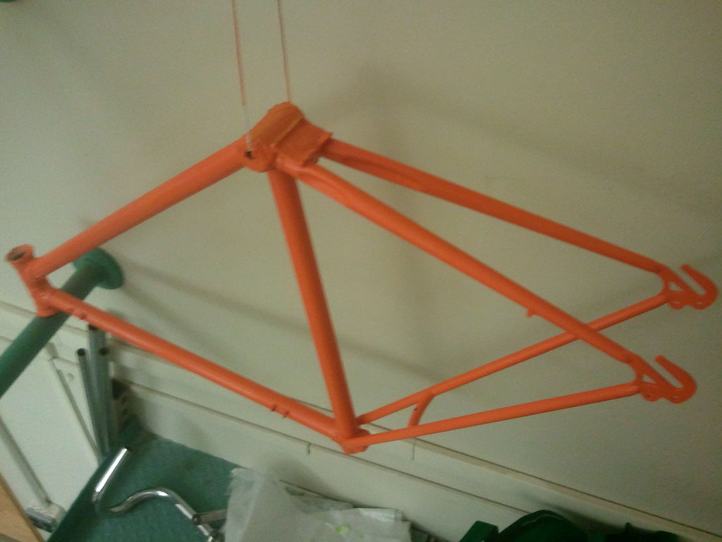 Orange layer on frame